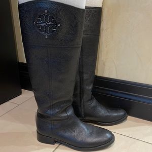 Like New Tory Burch black riding boots